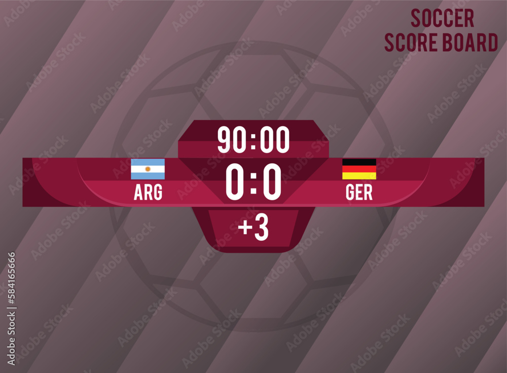 Sample Soccer Team Intro Template Argentina Vs Germany Stock Vector