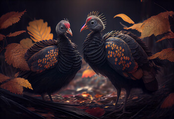 Beautiful photo Turkeys concept, contemporary natural social background. Generative AI technology.
