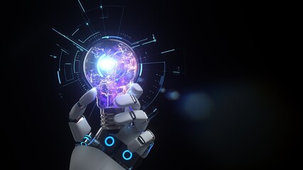 Humanoid Robot Hand Bulb, AI Creativity