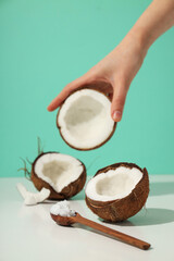 Wall Mural - Product for beauty procedures, skin and body care - coconut oil