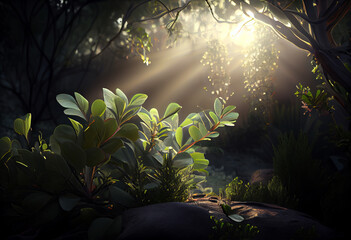 Aufkleber - Beautiful photo Rays concept, contemporary natural social background. Generative AI technology.

