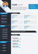 © farhan - Professional and modern Cv Resume template with new latest style incorporated for business. Cool blue colored minimalist design idea with high quality vector. Company employee profile