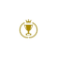 Poster - Winner cup and laurel wreath icon isolated on white background