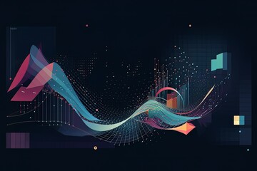 Wall Mural - abstract digital dynamic network background. big data visualization. vector illustration. generative