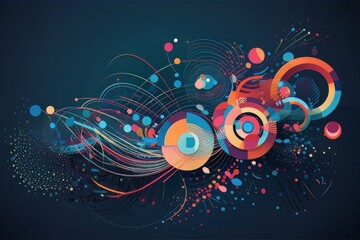 Wall Mural - abstract digital dynamic network background. big data visualization. vector illustration. generative