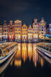 © PawelUchorczak - Canals in Amsterdam - the capital of the Netherlands in a night scenery. The huge amount of colors adds a beautiful look to this architecture.