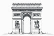 arch of triumph vectorial in paris france