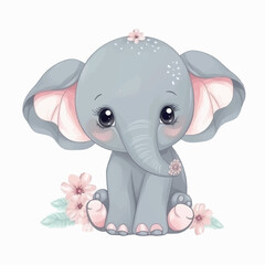 baby elephant cartoon vectorial