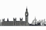 Fototapeta Fototapeta Londyn - big ben vector, london uk