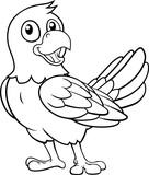 Parrot Macaw Bird Cartoon Coloring Mascot