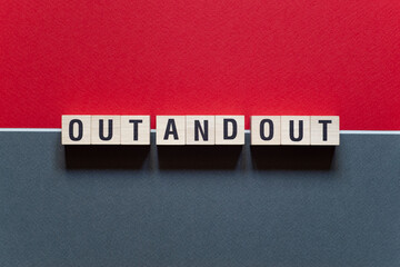 Wall Mural - Out and out - word concept on cubes,text