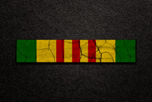 Vietnam Campaign Ribbon. Vietnam Veterans Day. General Commemoration In The Armed Forces. The Service Ribbon. Grunge Style.