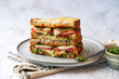 © Sharon Cosgrove - Cheese, tomato and spinach toasted sandwich with pesto