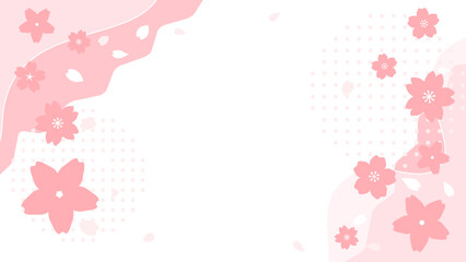 日本の春、桜の和柄、ピンク色のテンプレート和風背景ベクターイラスト素材