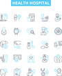 © Nina - Health hospital vector line icons set. Hospital, Health, Care, Medical, Facility, Unit, Clinic illustration outline concept symbols and signs