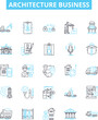 © Nina - Architecture business vector line icons set. Building, Design, Structures, Construction, Property, Planning, Residential illustration outline concept symbols and signs