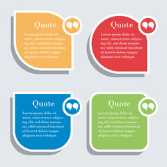 Quotes text bubbles in various geometric shapes