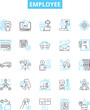 © Nina - Employee vector line icons set. Worker, Staff, Personnel, Colleague, Associate, Hire, Wage illustration outline concept symbols and signs