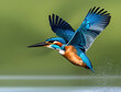 Kingfisher in flight AI Generated