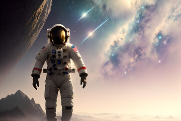 Wall Mural - astronaut in deep space concept. Generative ai