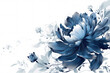 Prächtige Rossen Blumen Blau Weiß Zeichnung