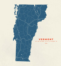 Vermont Map Vector Poster Flyer	