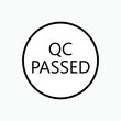 © Albertus - QC Passed Icon. Product's Quality Control Illustration As A Simple Vector Sign & Trendy Symbol for Design, Industrial Websites, Presentation or Application.