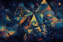Abstract Geometry Pattern Artwork, Generative AI