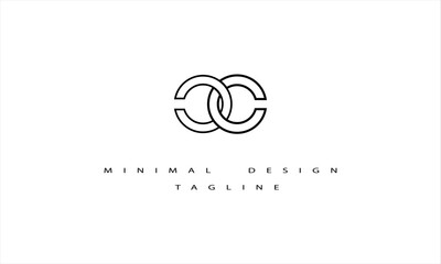 Wall Mural - CC Minimal Logo Design Vector Illustration 