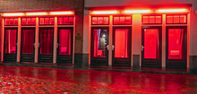 Red LIght District In Amsterdam The Netherlands By Night