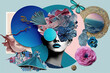 © ADDICTIVE STOCK - AI generated woman with flowers and blue sea