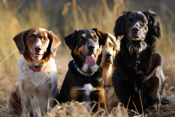 Wall Mural - Group of dogs (AI Generated)