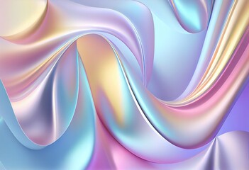 Abstract grainy 3d render holographic chromatic iridescent wave in motion colorful background. Dreamy gradient design element for banners, backgrounds, wallpapers and cover