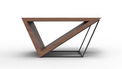 Wall Mural - wooden table front view with shadow 3d render