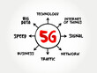 5G - fifth generation technology standard for broadband cellular networks, technology mind map concept for presentations and reports
