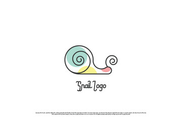 Minimalist snail logo design illustration. Conch snail animal minimalist line art creative creative idea. cute animal aesthetic vibes. Cute little tiny animal design.