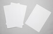 © splitov27 - White blank sheets of a4 paper size or documents mockup on a gray background. Template for design