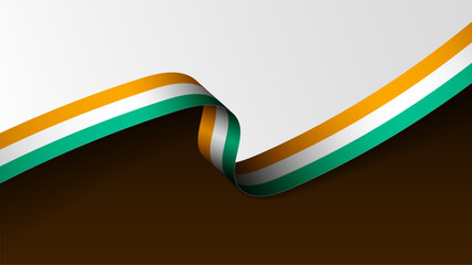 IvoryCoast ribbon flag background.