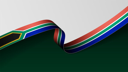 Wall Mural - SouthAfrica ribbon flag background.