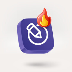 Aufkleber - Notes icon with hot offer sign. 3d vector icon isolated on white background