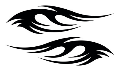 Wall Mural - abstract black silhouette fire flames tattoo vector art graphic. tribal lame car vinyl decal and air