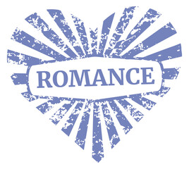 Wall Mural - Romance stamp. Heart shape grunge postage mark