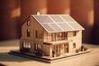  a model of a house with a solar panel on the roof.  generative ai