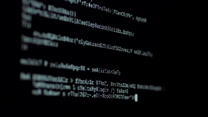 Wall Mural - program code. computer programming code scroll. source code on the monitor screen.