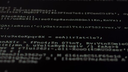 Wall Mural - program code. web development. computer programming code scroll. source code on the monitor screen.