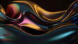 glossy, reflective metallic, organic fluid wave in motion. Gradient design element for banner, background, wallpaper. Ideal for cosmetics and perfume visuals.