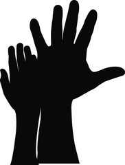 Poster - a pair hands silhouette vector