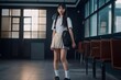 © Andrii  - Portrait of Asian schoolgirl. Generative AI