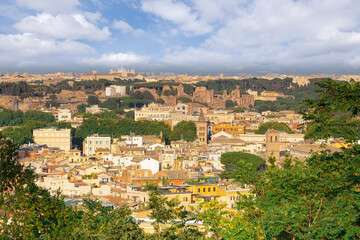 Wall Mural - Aerial panoramic view of historic center of Rome, Italy