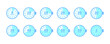 © Lucie - Set d'icônes de minuteurs et chronomètres / Icônes de minuteurs / 5, 10, 15, 20, 25, 30, 40, 50, 55 minutes et 1 heure / Bleu pastel